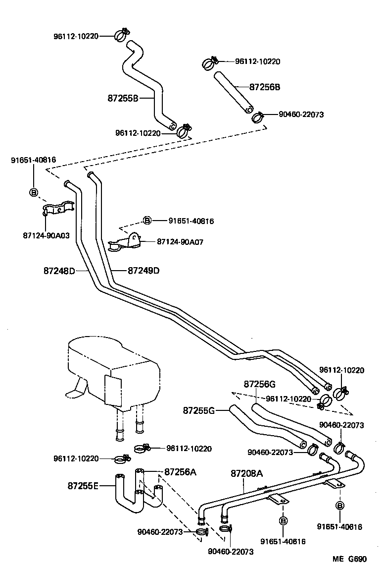 99556-20090 HOSE, REAR HEATER WATER OUTLET, B product image