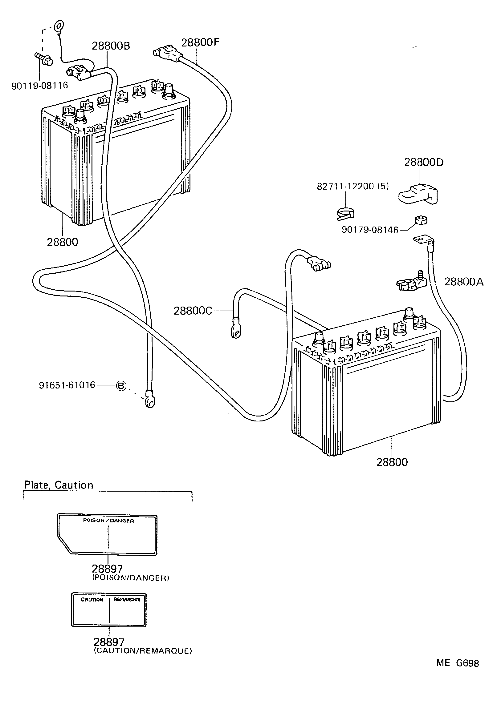 82122-90K09 CABLE, BATTERY TO BATTERY product image