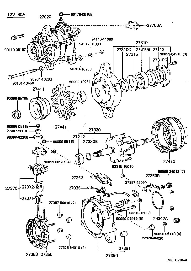 27020-56380 ALTERNATOR ASSY product image