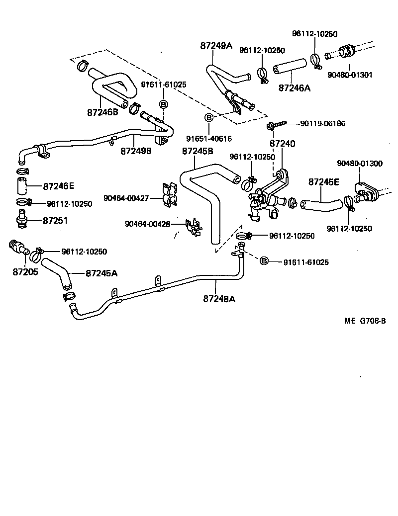 87245-90K33 HOSE, REAR HEATER WATER OUTLET, E (TO ENGINE) product image