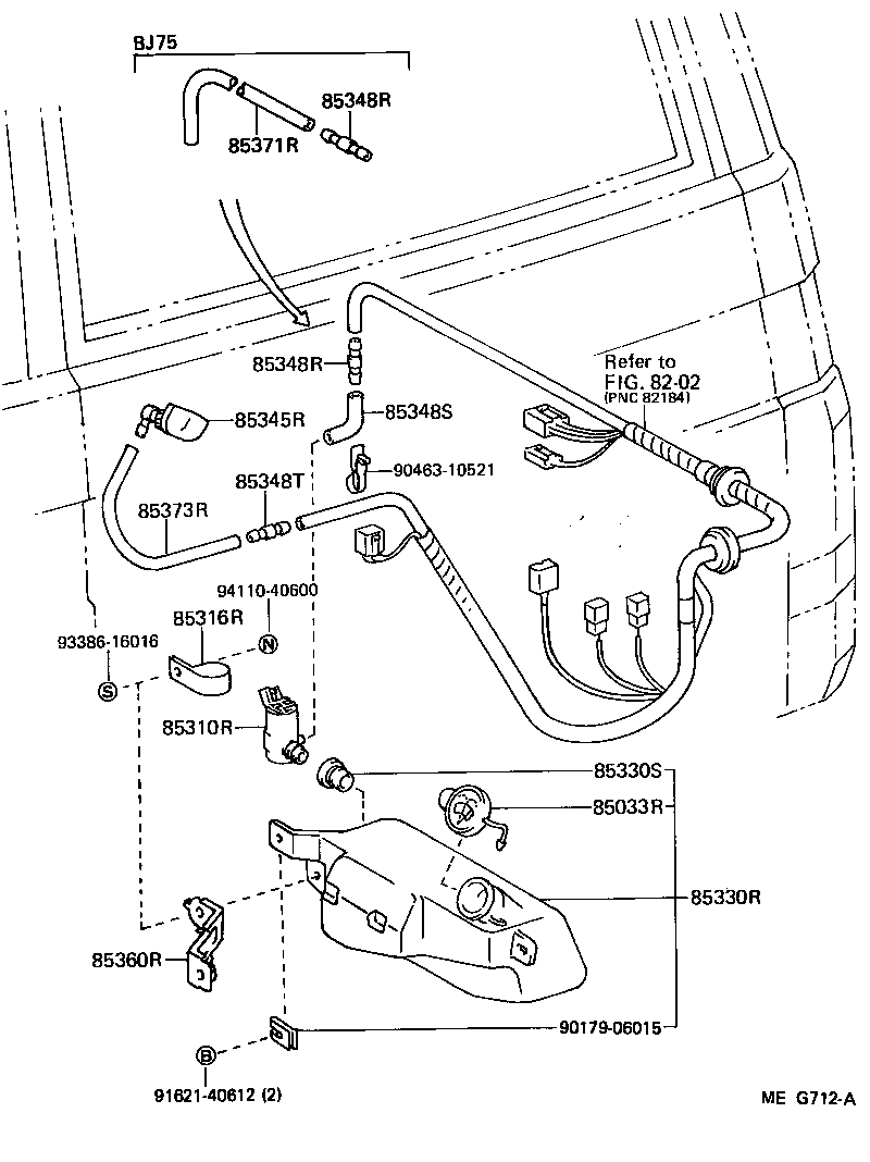 85361-90K01 BRACKET ASSY, REAR WASHER product image