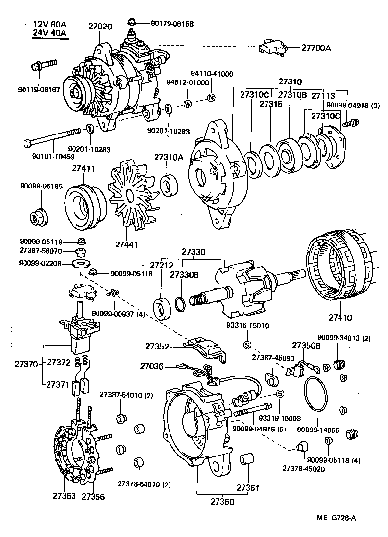 27020-68040 ALTERNATOR ASSY product image