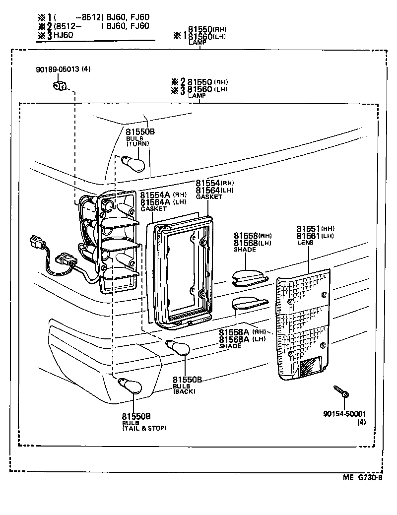 Toyota 81550-69055 LAMP ASSY, REAR COMBINATION, RH