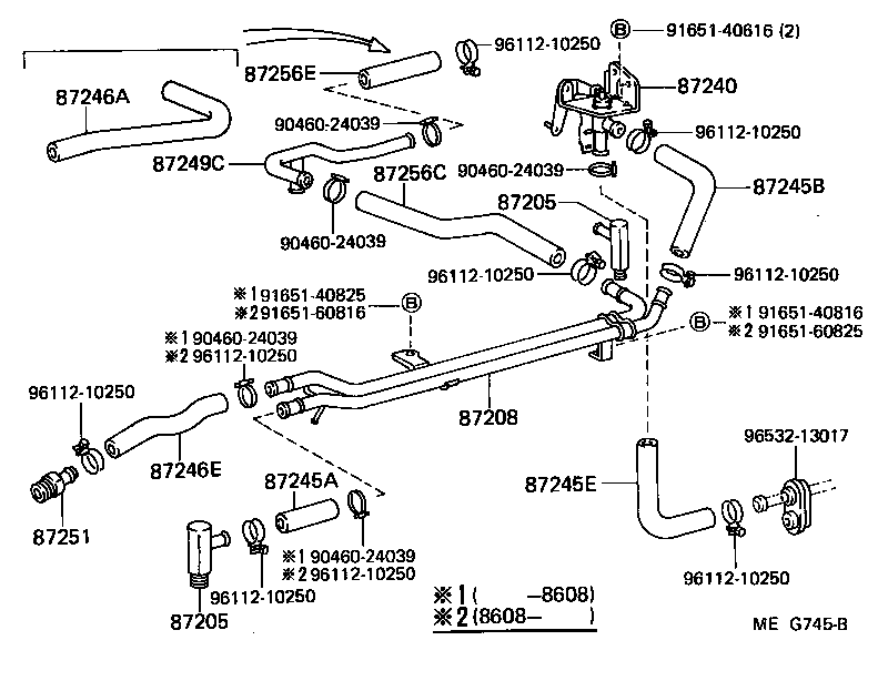 99556-20090 HOSE, REAR HEATER WATER OUTLET, B product image