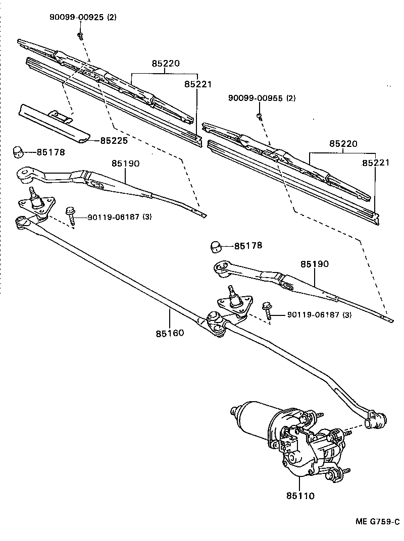 85210-20130 ARM ASSY, WINDSHIELD WIPER product image