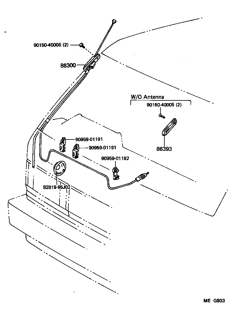 86300-95702 ANTENNA ASSY, W/HOLDER product image