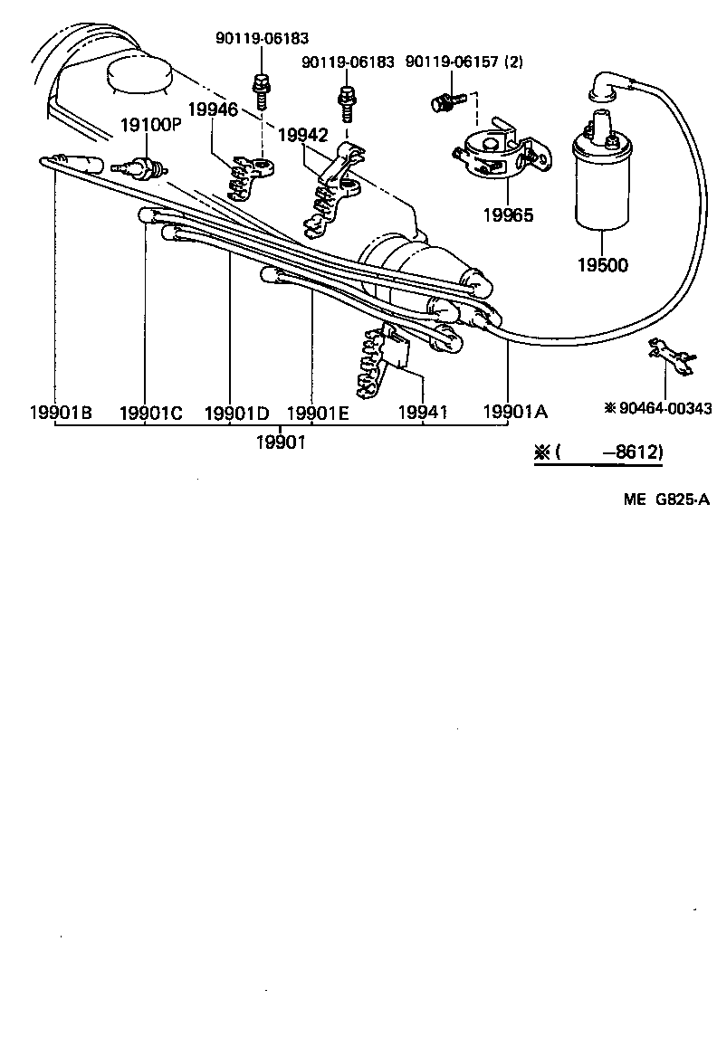 90919-12909 CORD, SPARK PLUG RESISTIVE, NO.2 product image