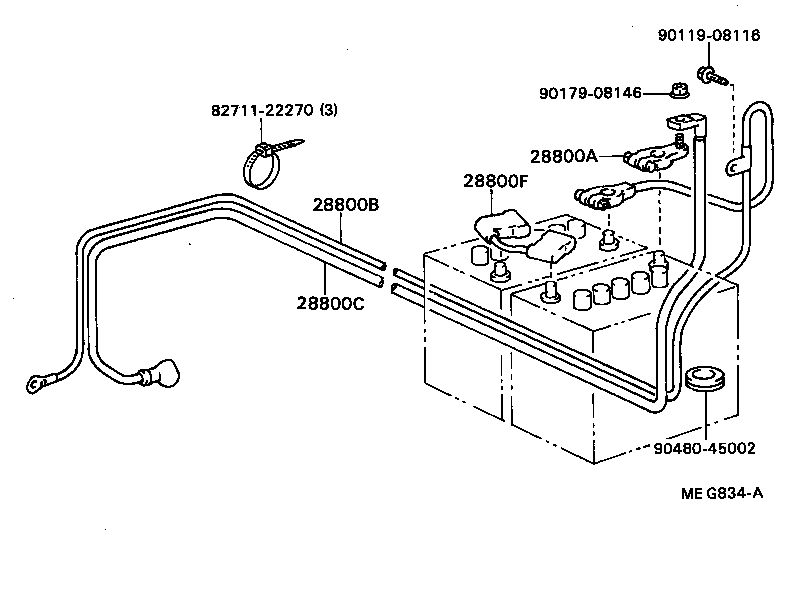 82122-37010 CABLE, BATTERY TO STARTER(FOR BATTERY TO MAIN SWITCH) product image