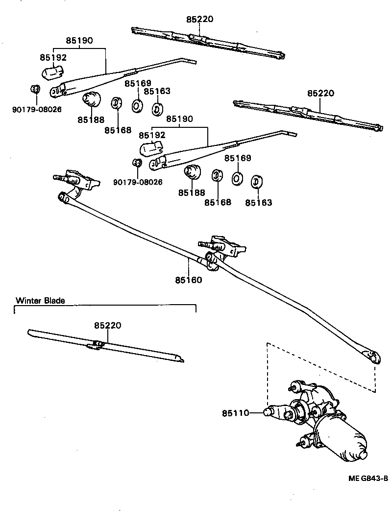 85220-16590 BLADE ASSY, WINDSHIELD WIPER product image