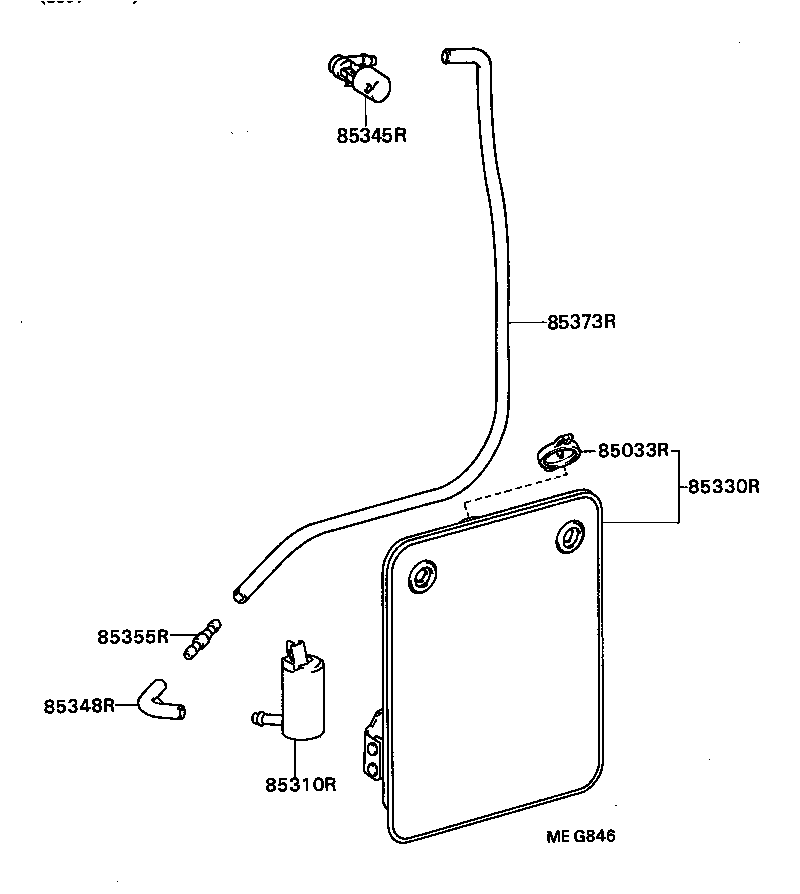 85355-22070 JOINT, REAR WASHER HOSE, NO.1 product image