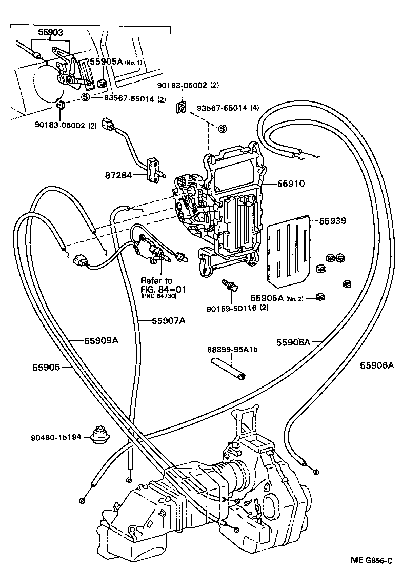 55907-37010 CABLE SUB-ASSY, WATER VALVE CONTROL product image