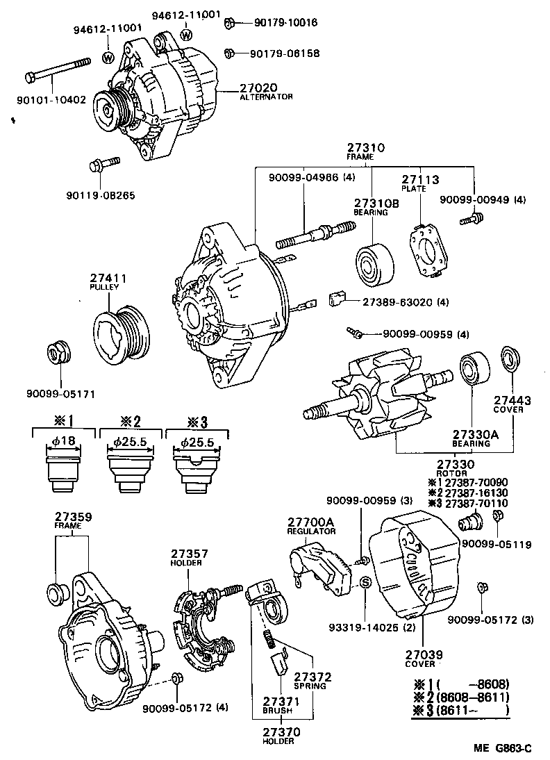 27060-70181 ALTERNATOR ASSY product image