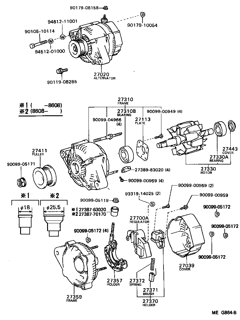 27060-70181 ALTERNATOR ASSY product image