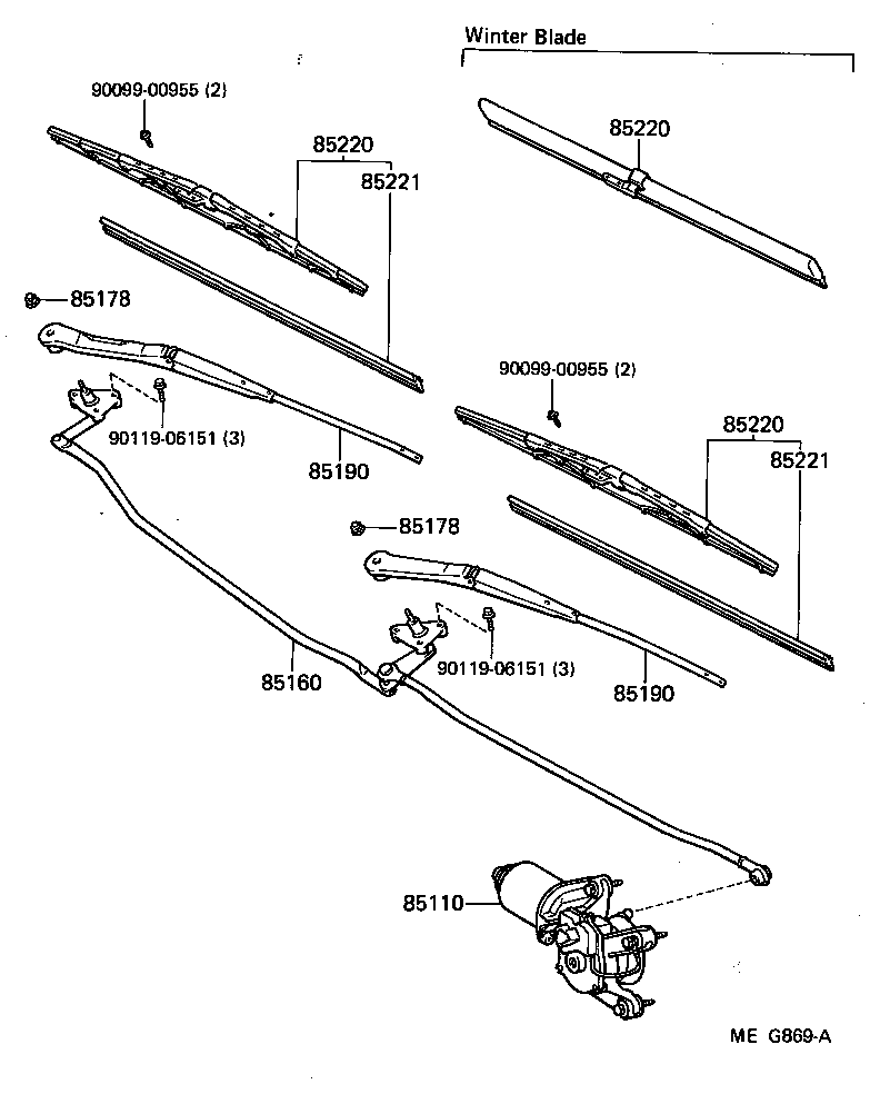 85110-14301 MOTOR ASSY, WINDSHIELD WIPER product image