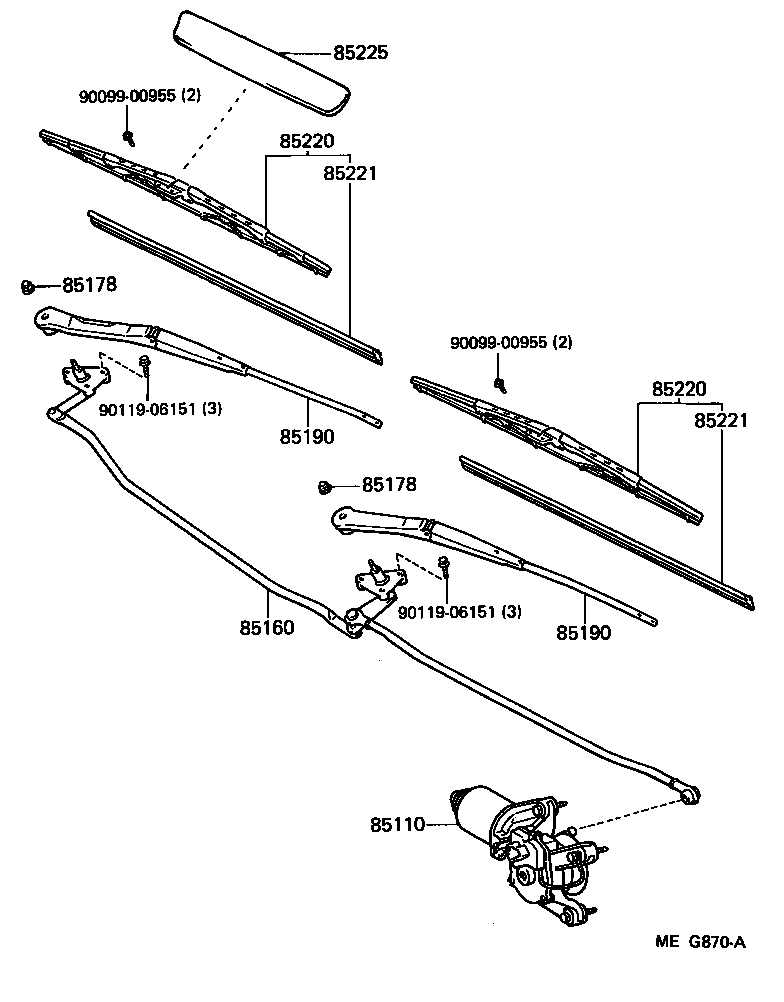 85190-14610 ARM ASSY, WINDSHIELD WIPER product image