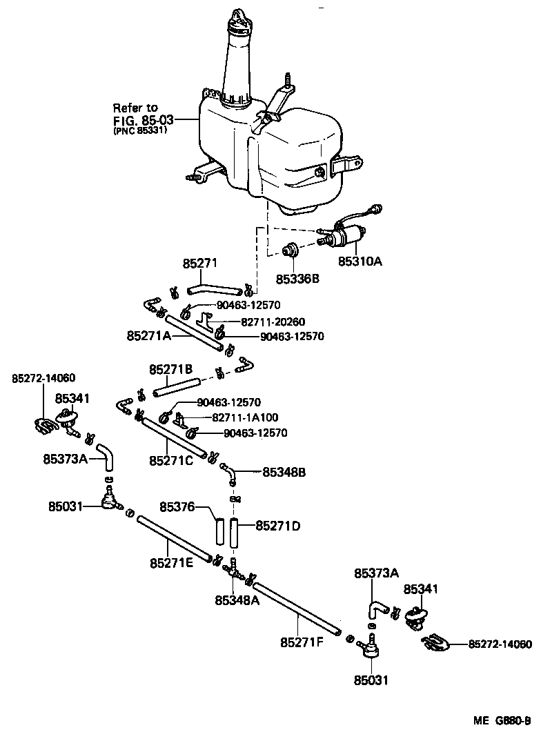 Toyota 85310-14100 MOTOR AND PUMP ASSY, HEADLAMP CLEANER WASHER