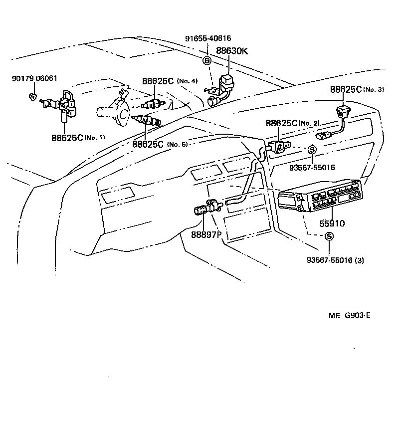 Toyota 55844-14160 DUCT, AIR, SIDE NO.1 LH