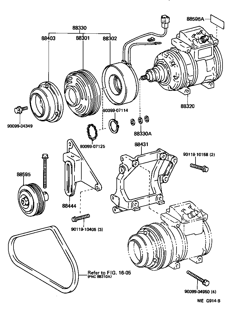 Toyota 88320-14521 COMPRESSOR ASSY, COOLER