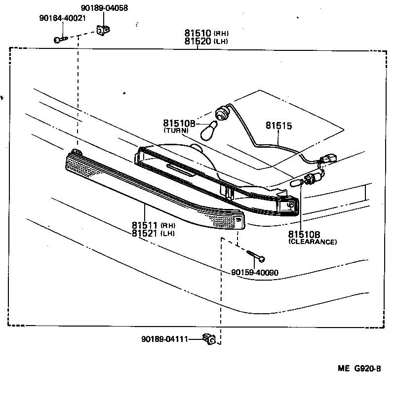 Toyota 81510-14350 LAMP ASSY, FRONT TURN SIGNAL, RH