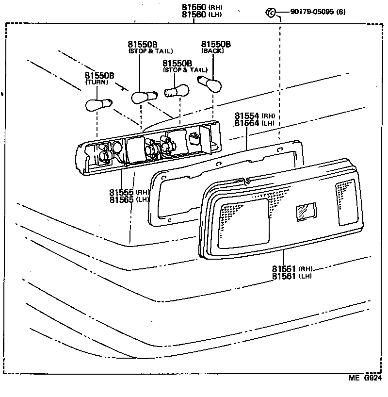 81550-14641 LAMP ASSY, REAR COMBINATION, RH product image