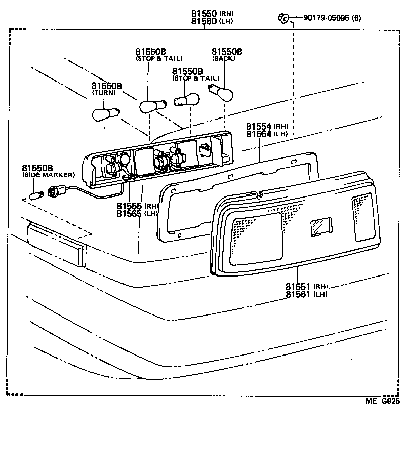 81550-14650 LAMP ASSY, REAR COMBINATION, RH product image
