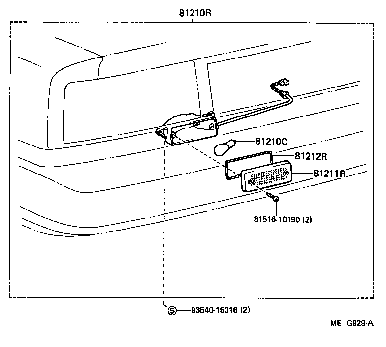 81210-14100 LAMP ASSY, REAR FOG product image