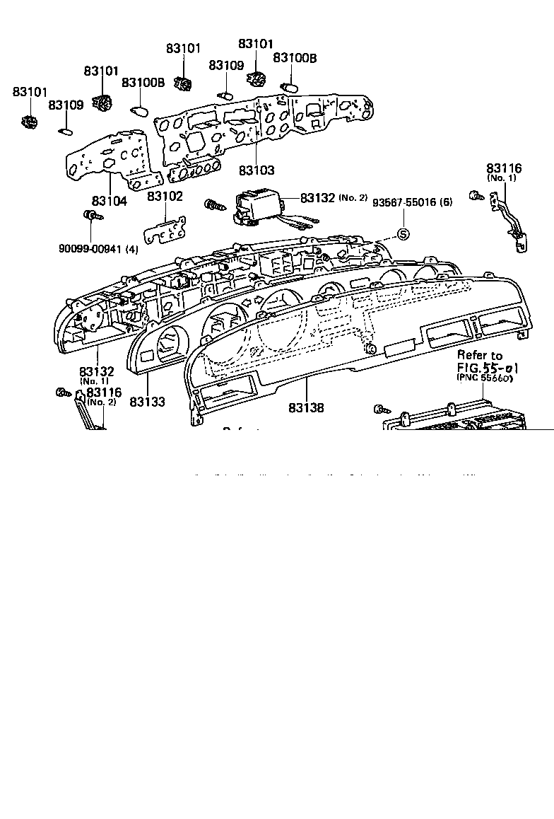 Toyota 83133-14520 PLATE, COMBINATION METER, NO.1