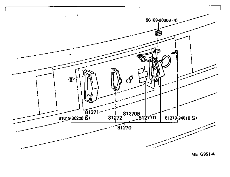 Toyota 81270-14240 LAMP ASSY, LICENSE PLATE
