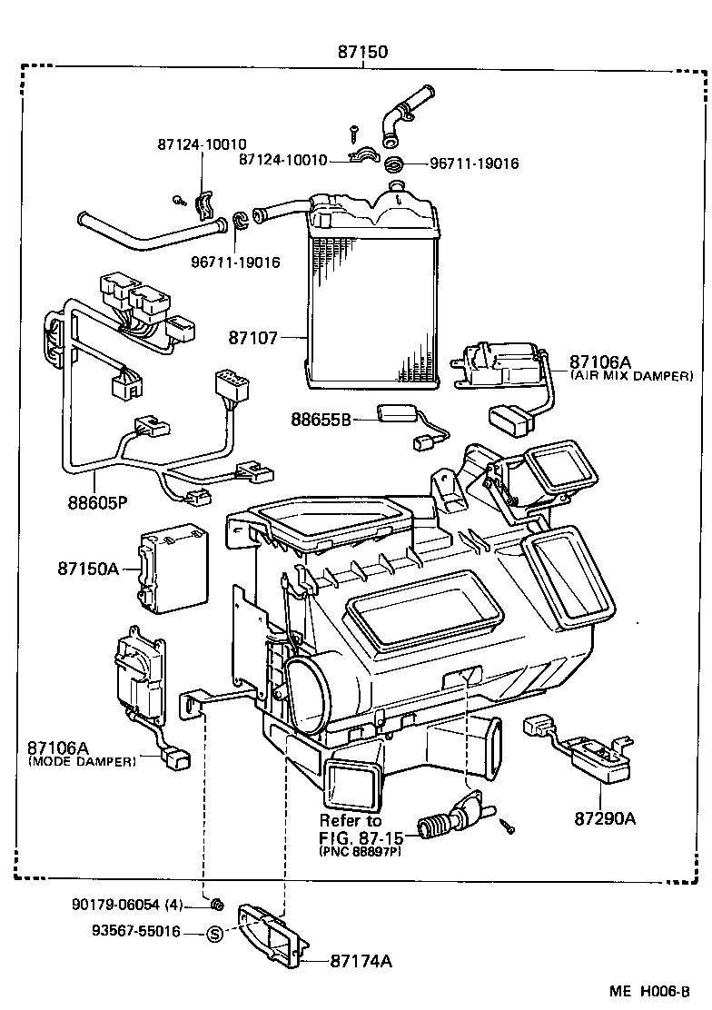 Toyota 87107-14170 UNIT SUB-ASSY, HEATER RADIATOR