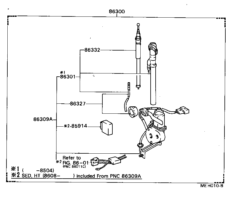 86309-22080 POLE SUB-ASSY, ANTENNA product image