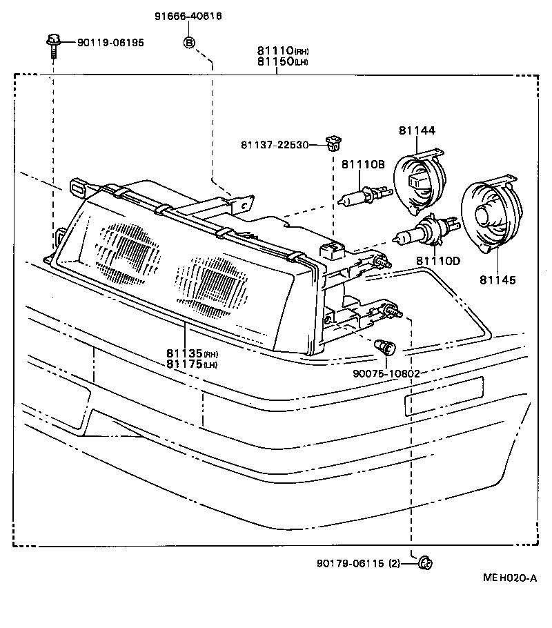 81150-24020 HEADLAMP ASSY, LH product image