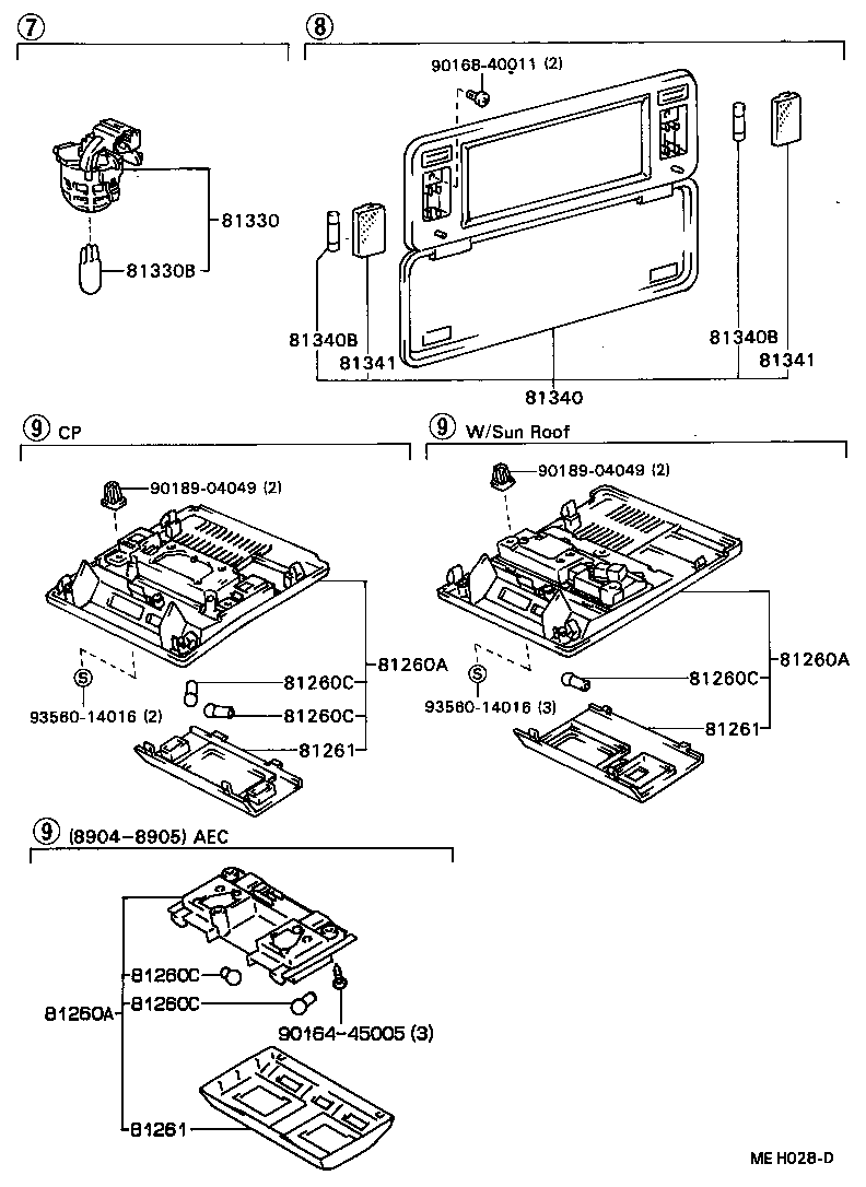 81340-24022-04 LAMP ASSY, VANITY product image