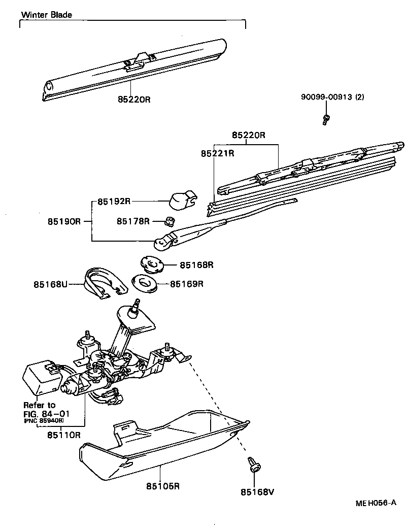 85190-24070 ARM ASSY, REAR WIPER product image