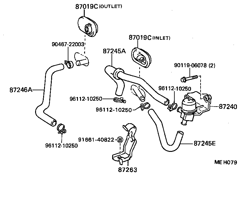 87208-30040 PIPE, HEATER WATER OUTLET, A product image