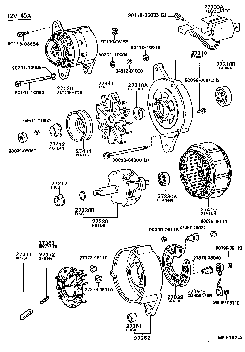 27060-72062 ALTERNATOR ASSY product image