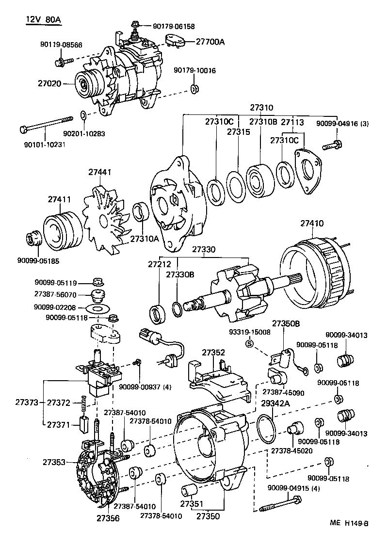 27020-54300 ALTERNATOR ASSY product image