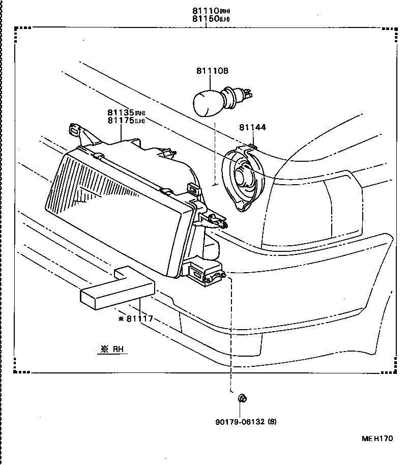 81150-16360 HEADLAMP ASSY, LH product image