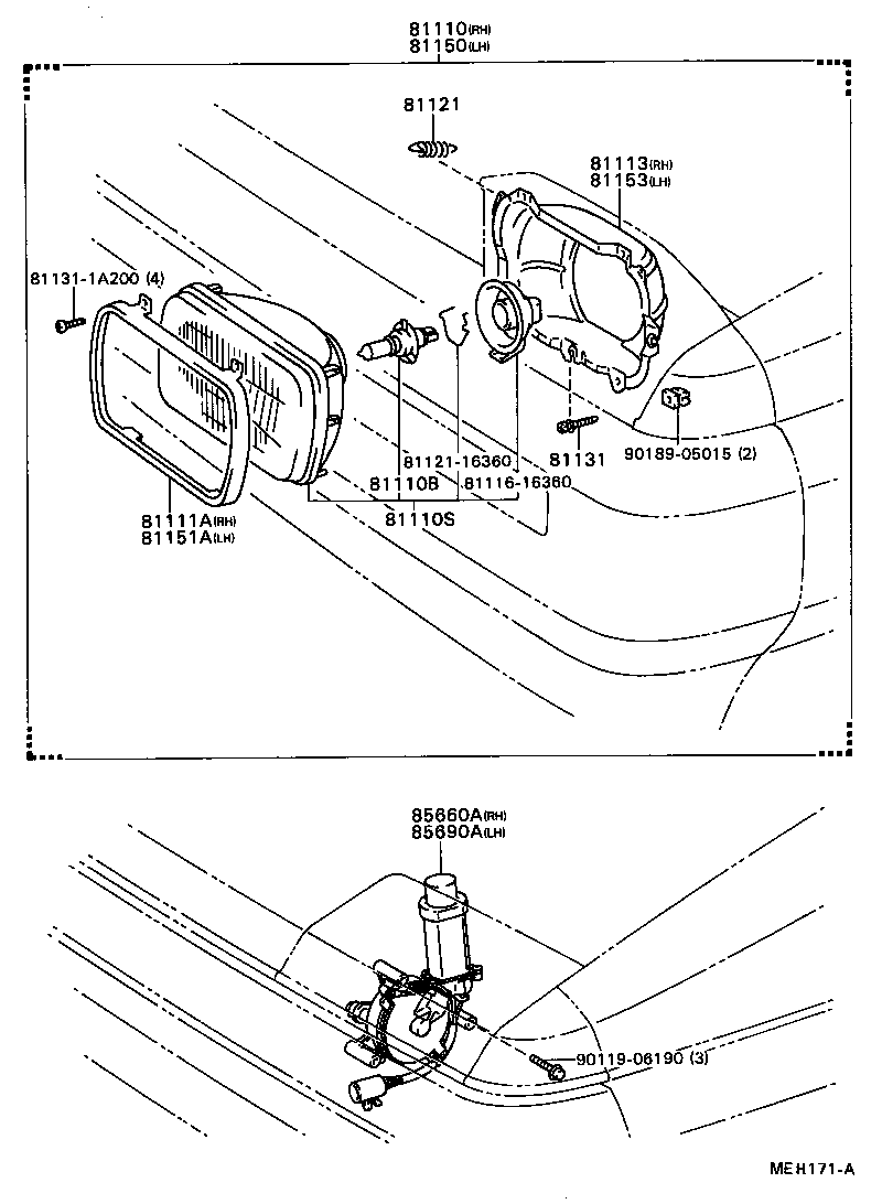81150-16360 HEADLAMP ASSY, LH product image