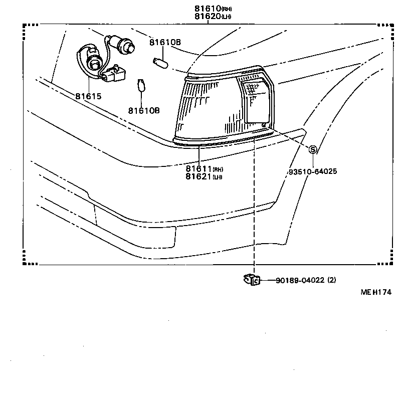 81610-16120 LAMP ASSY, PARKING & CLEARANCE, RH product image
