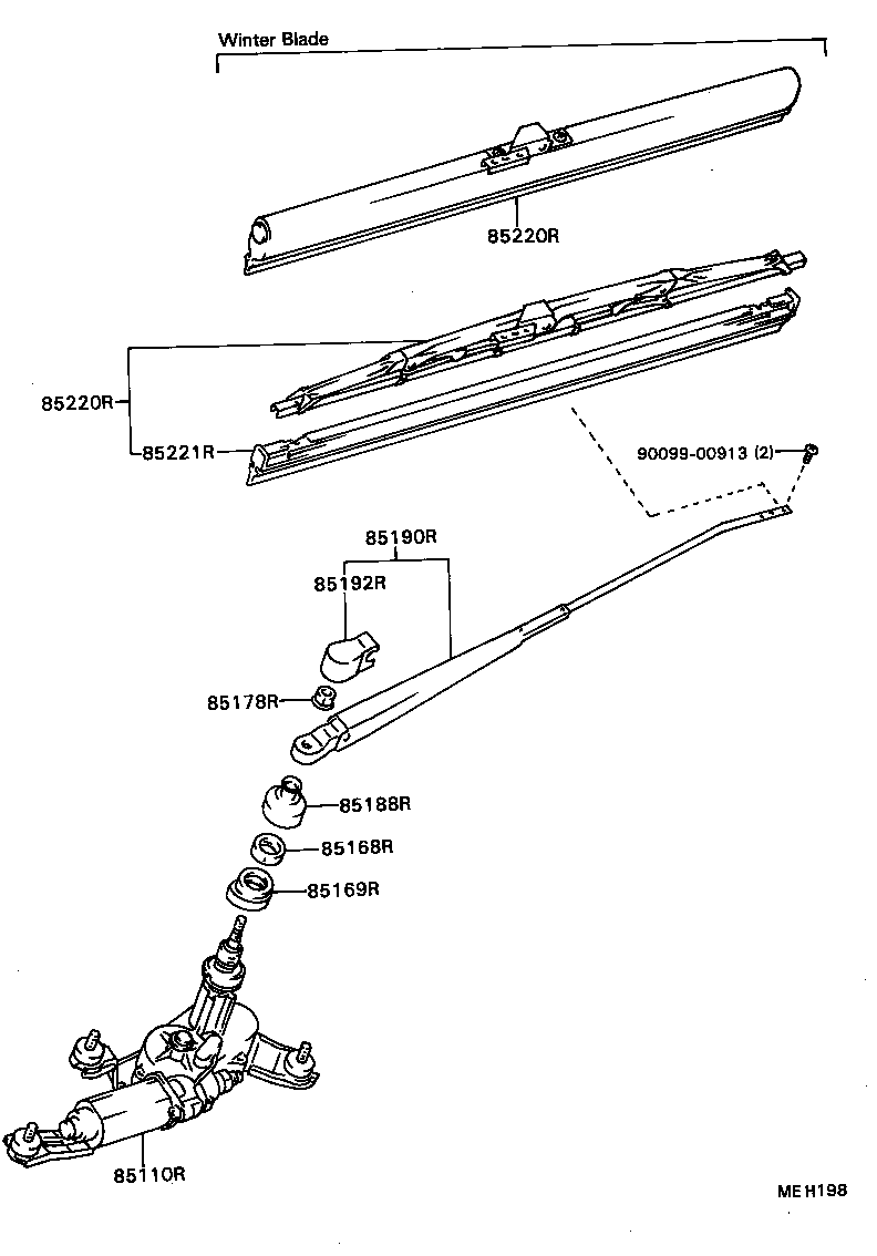85190-16210 ARM ASSY, REAR WIPER product image