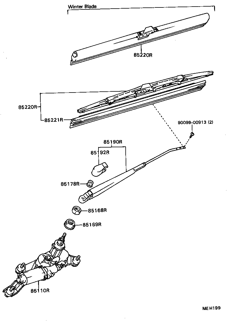 85190-16210 ARM ASSY, REAR WIPER product image