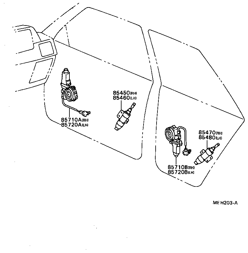 85720-16050 MOTOR ASSY, POWER WINDOW REGULATOR, FRONT LH product image