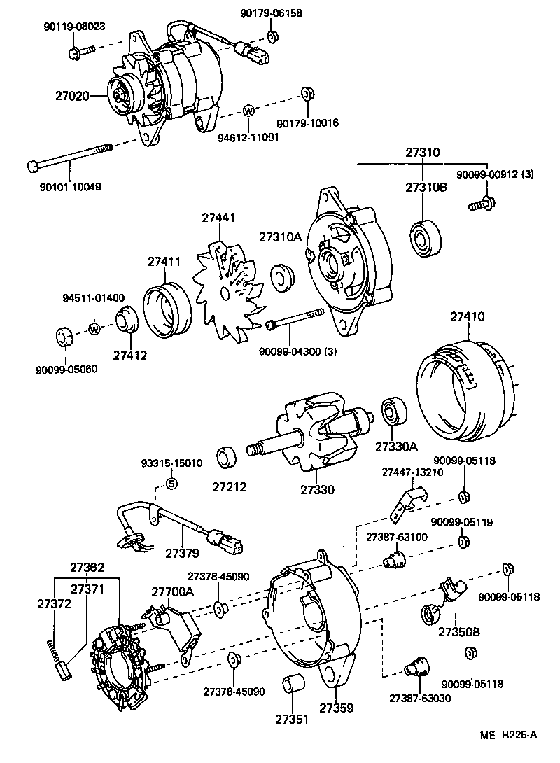27310-64130 FRAME ASSY, DRIVE END, ALTERNATOR product image