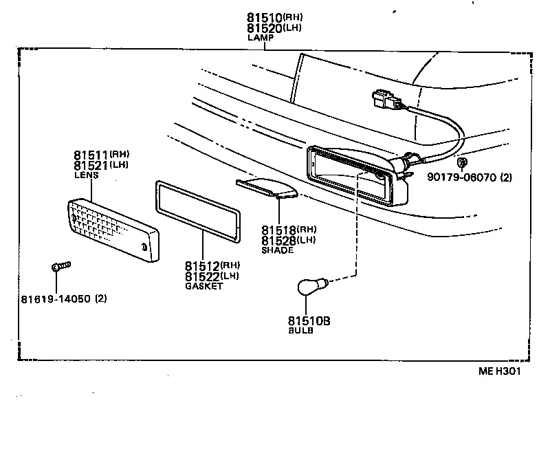 81511-12450 LENS, FRONT TURN SIGNAL LAMP, RH product image