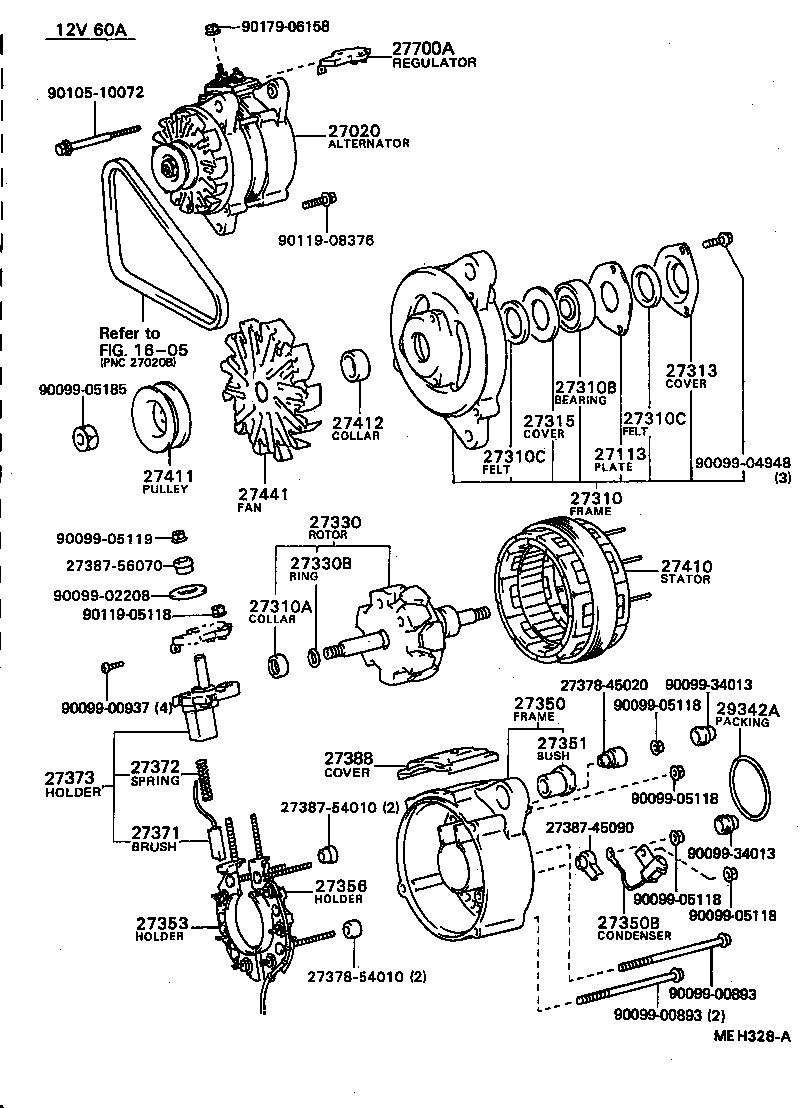 27310-63050 FRAME ASSY, DRIVE END, ALTERNATOR product image