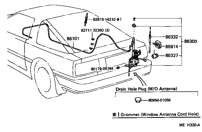 86300-14360 ANTENNA ASSY, W/HOLDER product image
