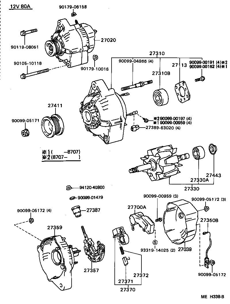 27310-70090 FRAME ASSY, DRIVE END, ALTERNATOR product image