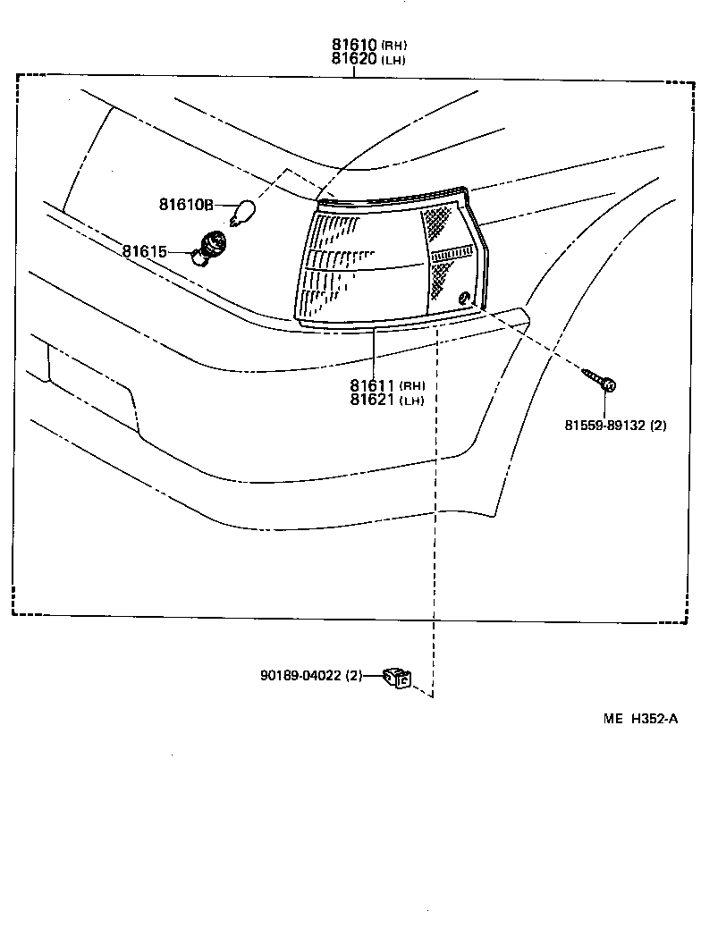 Toyota 81610-16130 LAMP ASSY, PARKING & CLEARANCE, RH