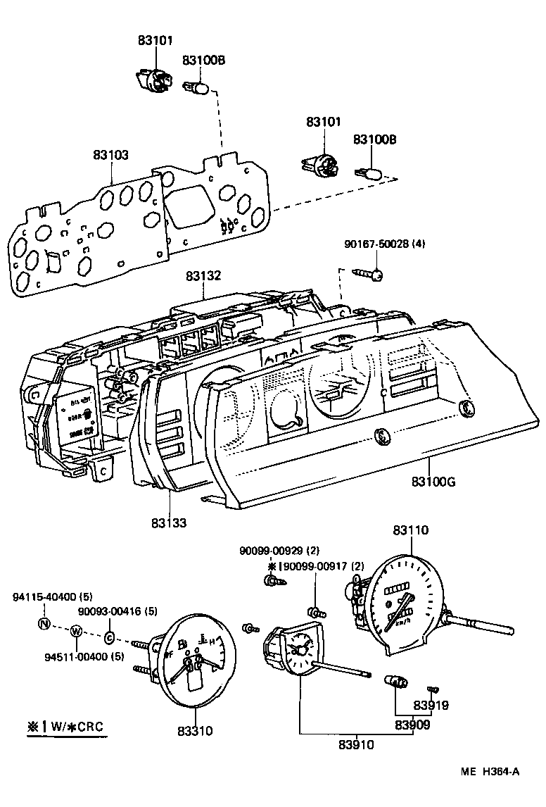 Toyota 83109-24030 BULB, COMBINATION METER, NO.1