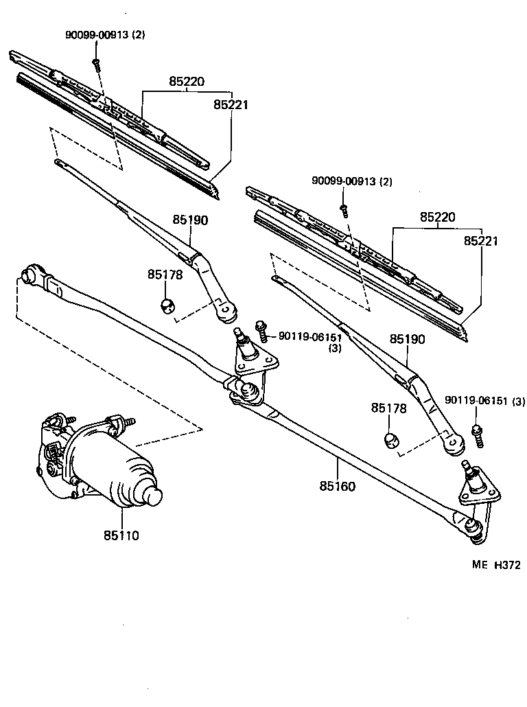 85220-32280 BLADE ASSY, WINDSHIELD WIPER product image
